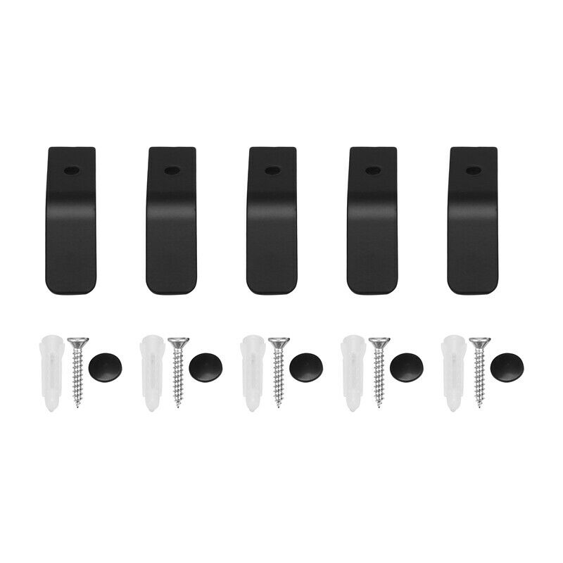 5Pcs Black Robe Hooks Key Aluminum Bathroom Towel Hook Wall Mounted Clothes CoA9