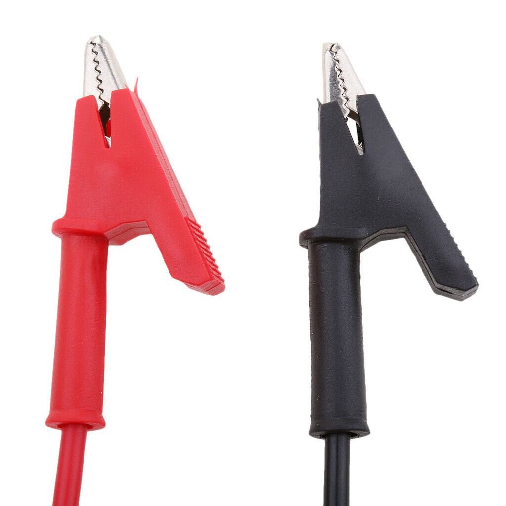 2Pcs 4mm Stackable Banana Plug To Crocodile Clip Lead Cable 100cm