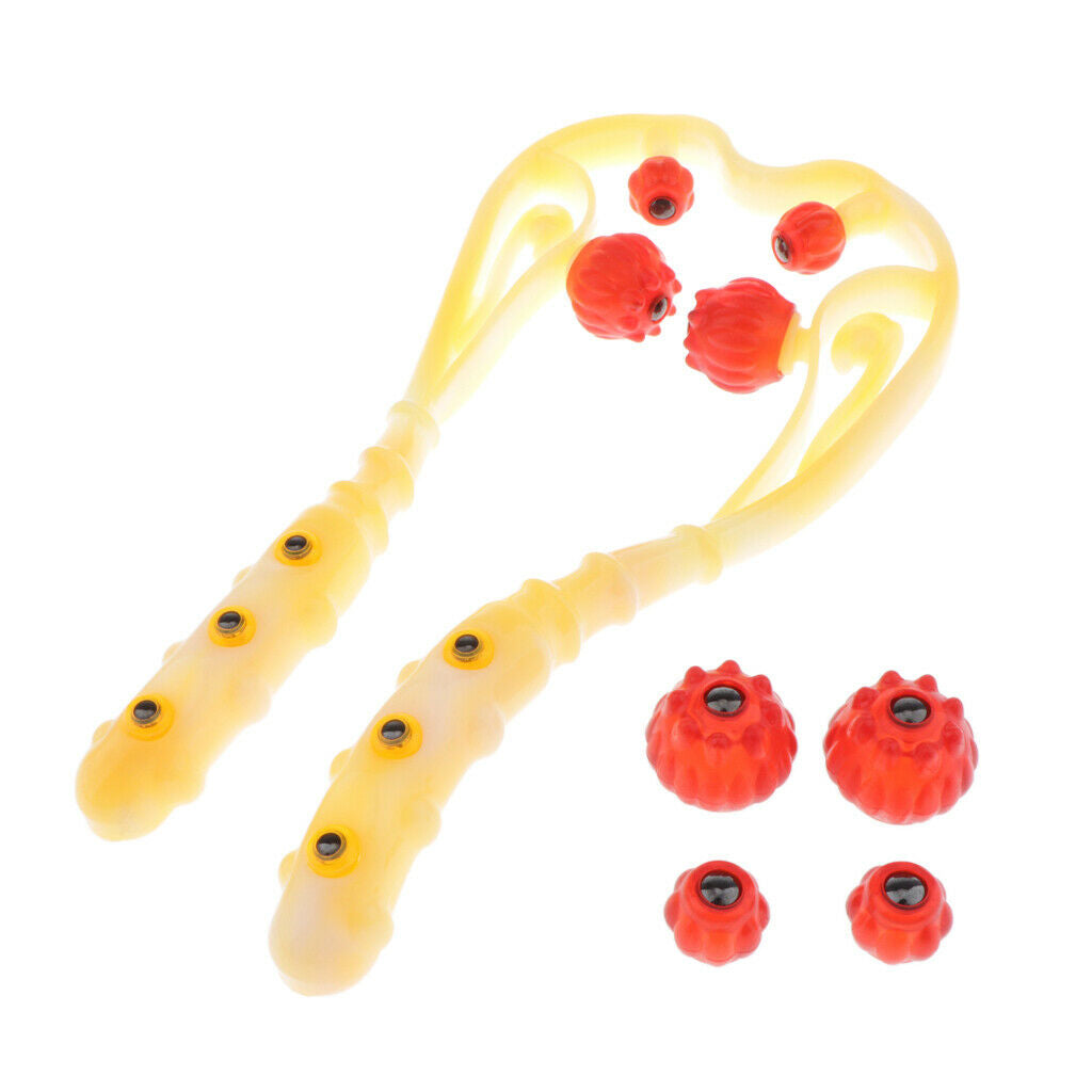 4 Balls PP Manual Handheld Neck Shoulder Body Pain Relief Massager Stick