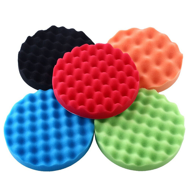 5x Universal 7inch Sponge Foam Waffle Polishing Buffer Pad For Auto Car Polisher