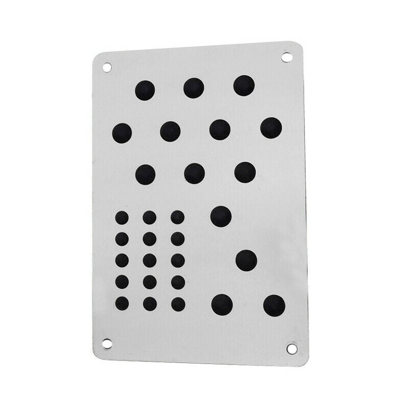 220x150mm Aluminum Alloy Car SUV Floor Mat Carpet Plate Foot Pedal Rest & Screws