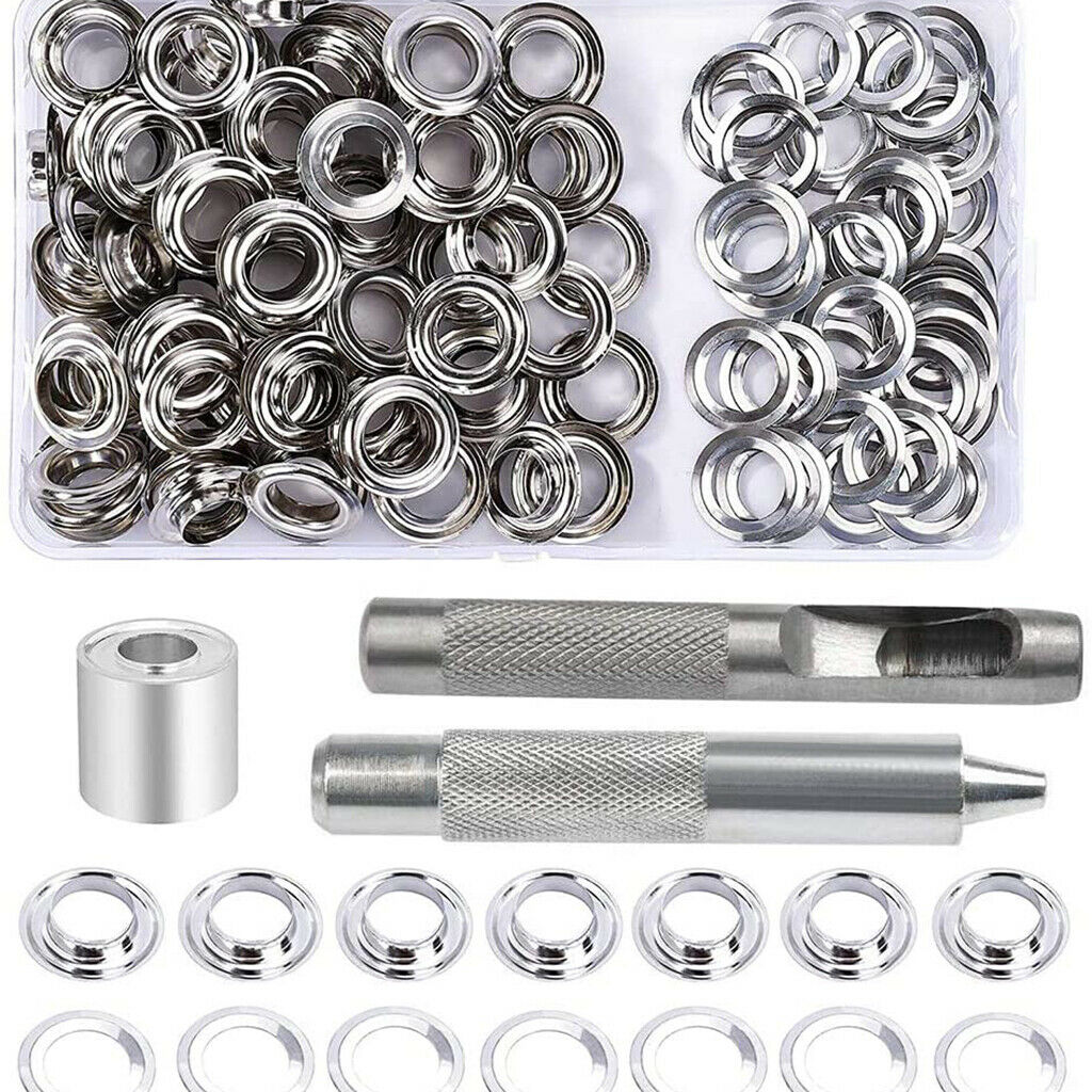 100 Sets Grommet Setting Tool with 3PCS Install Tools Eyelet Kit for Curtain