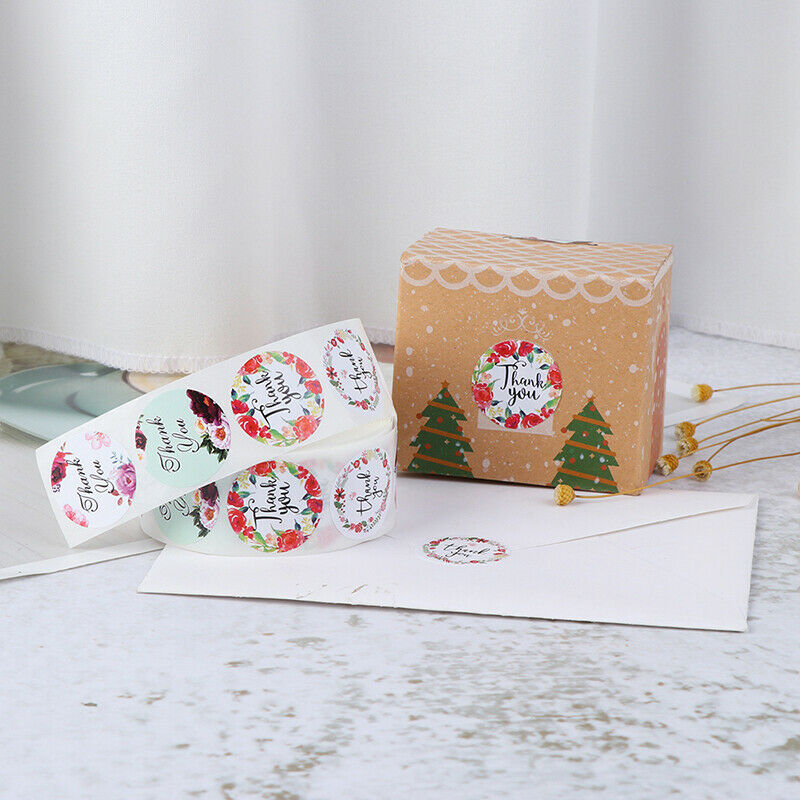 500 Pcs Thank You Stickers Seal Labels with Flower for Wedding Par.l8