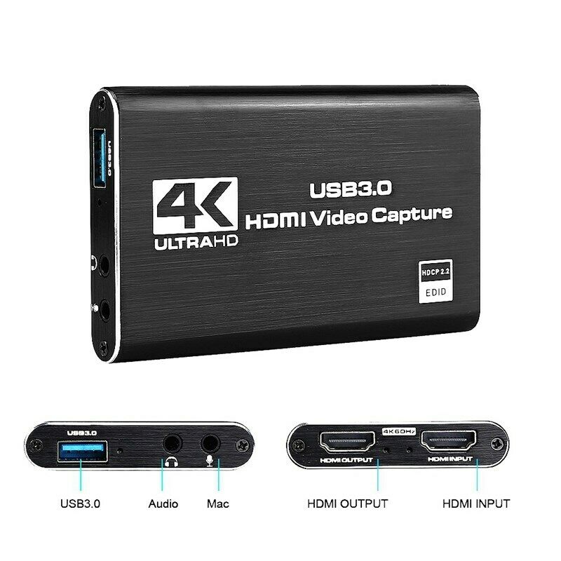 USB 3.0 HDM Video Capture Card 4K 1080P 60fps Record for Game Live Streaming CA