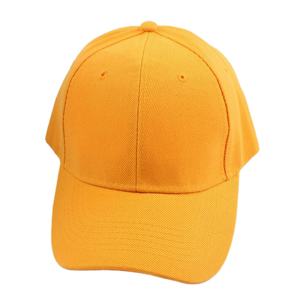 Solid Baseball   Adjustable Hiphop Outdoor Snapback Peaked Sun Hat Yellow
