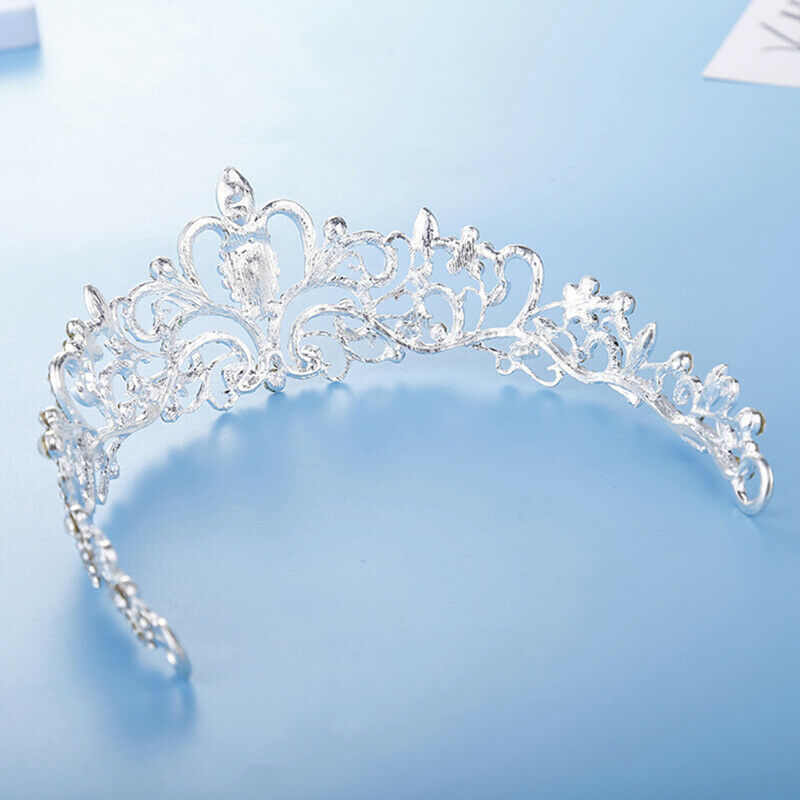Women Girls Elegant Wedding Bride Crown Headwear Rhinestone Tiaras Cute Gift Ad