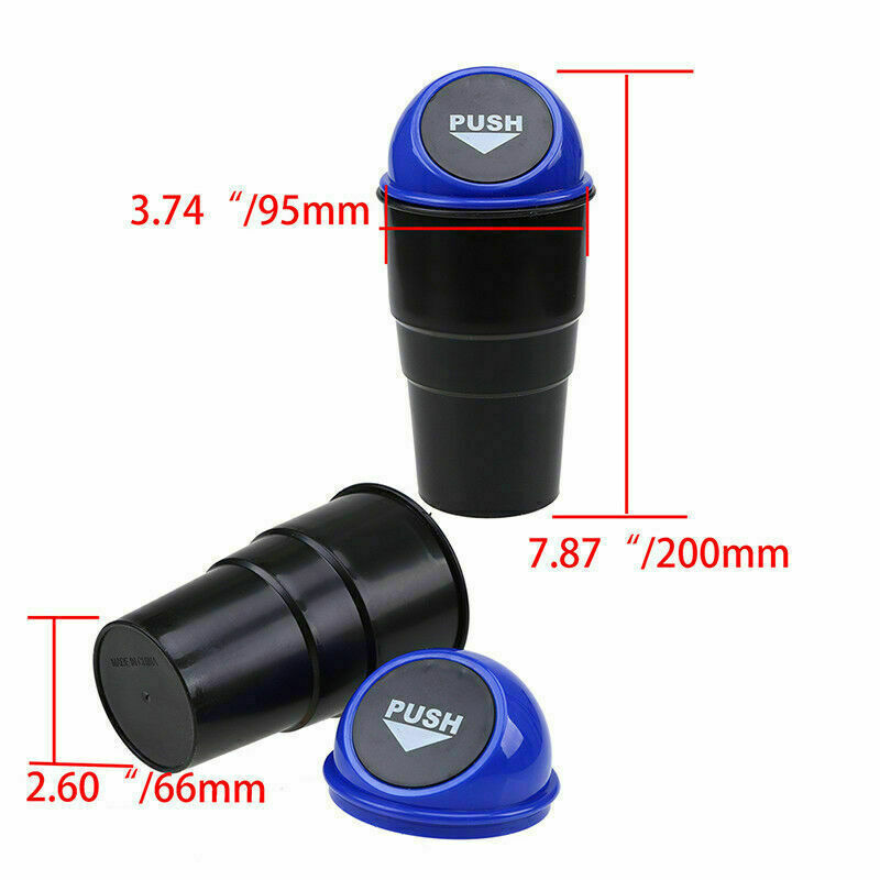 1pc Universal Blue Car Trash Rubbish Bin Can Garbage Dust Case Storage Holder