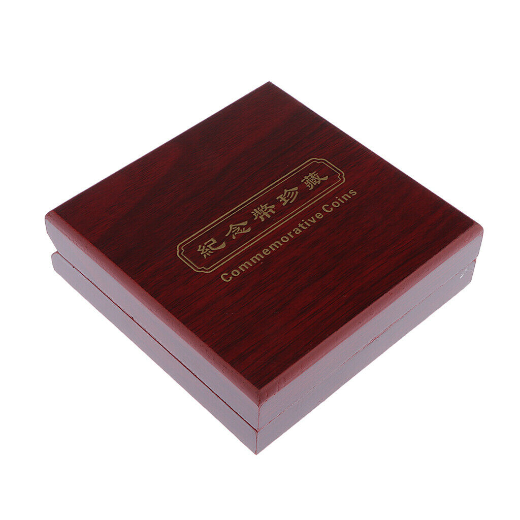 Wood Display Case for Coins / Medals of 4cm - Retro Coin Storage Box for 1 Piece