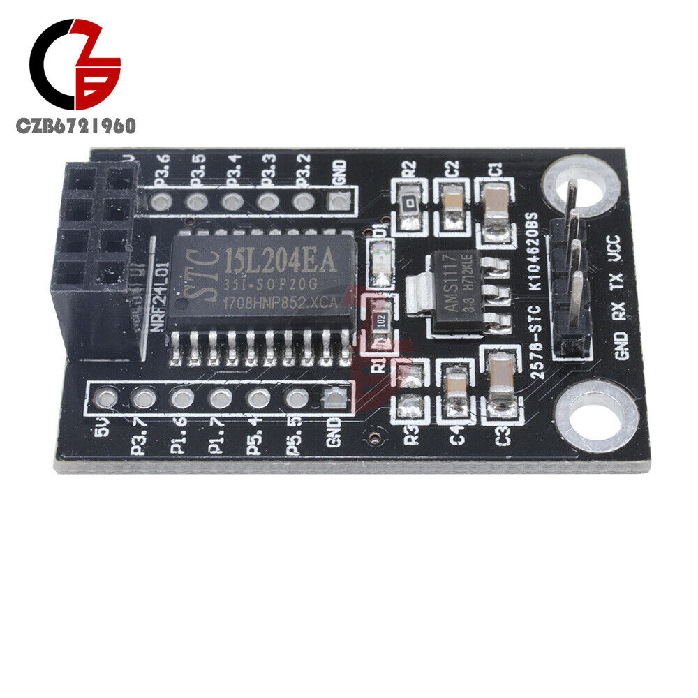 STC15L204 MCU Wireless Development Board With NRF24L01+ 5V-3.3V UART Interface