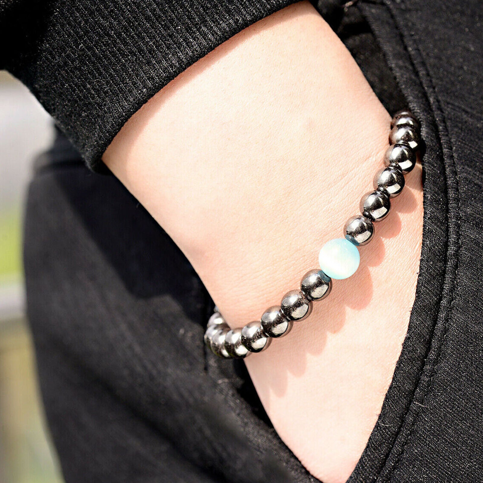 Unisex Therapeutic Energy Healing Bracelets Hematite Magnetic Women Men Bracelet