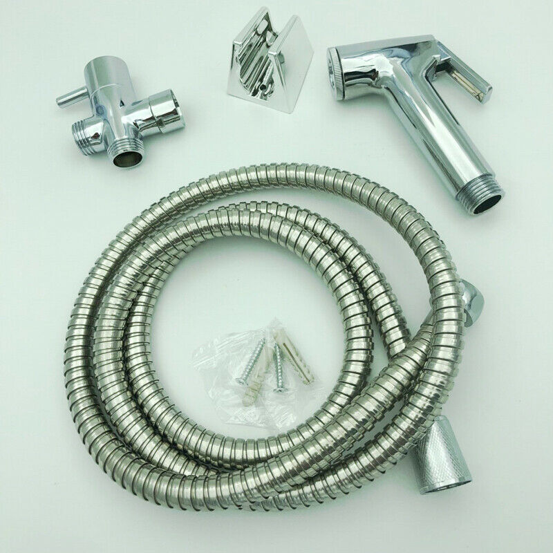 Chrome Bathroom Handheld Shower Head Douche Bidet Toilet Spray Jet Hose Combos