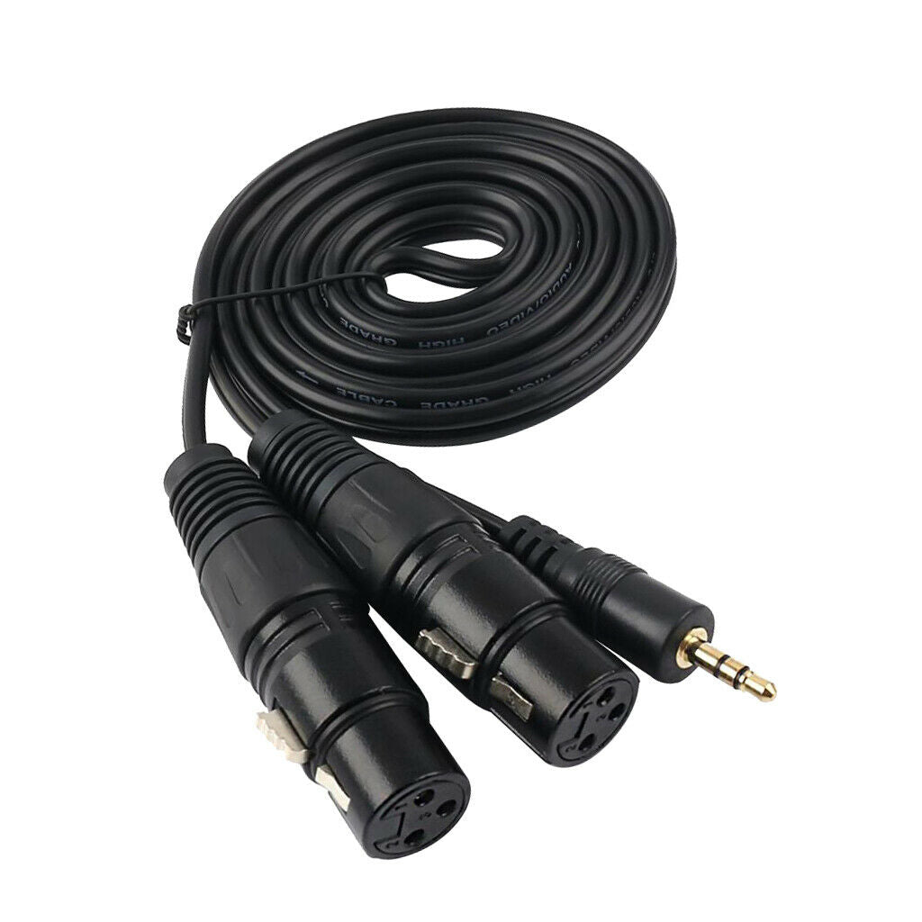 3.5 Mm (1/8Inch) Mini Jack Stereo TRS To Dual XLR Splitter Adapter Cable