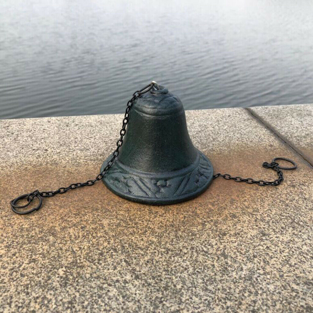 Cast Iron Bell With Hanging Chain Wind Chime Outdoor Garden Hanging Decor