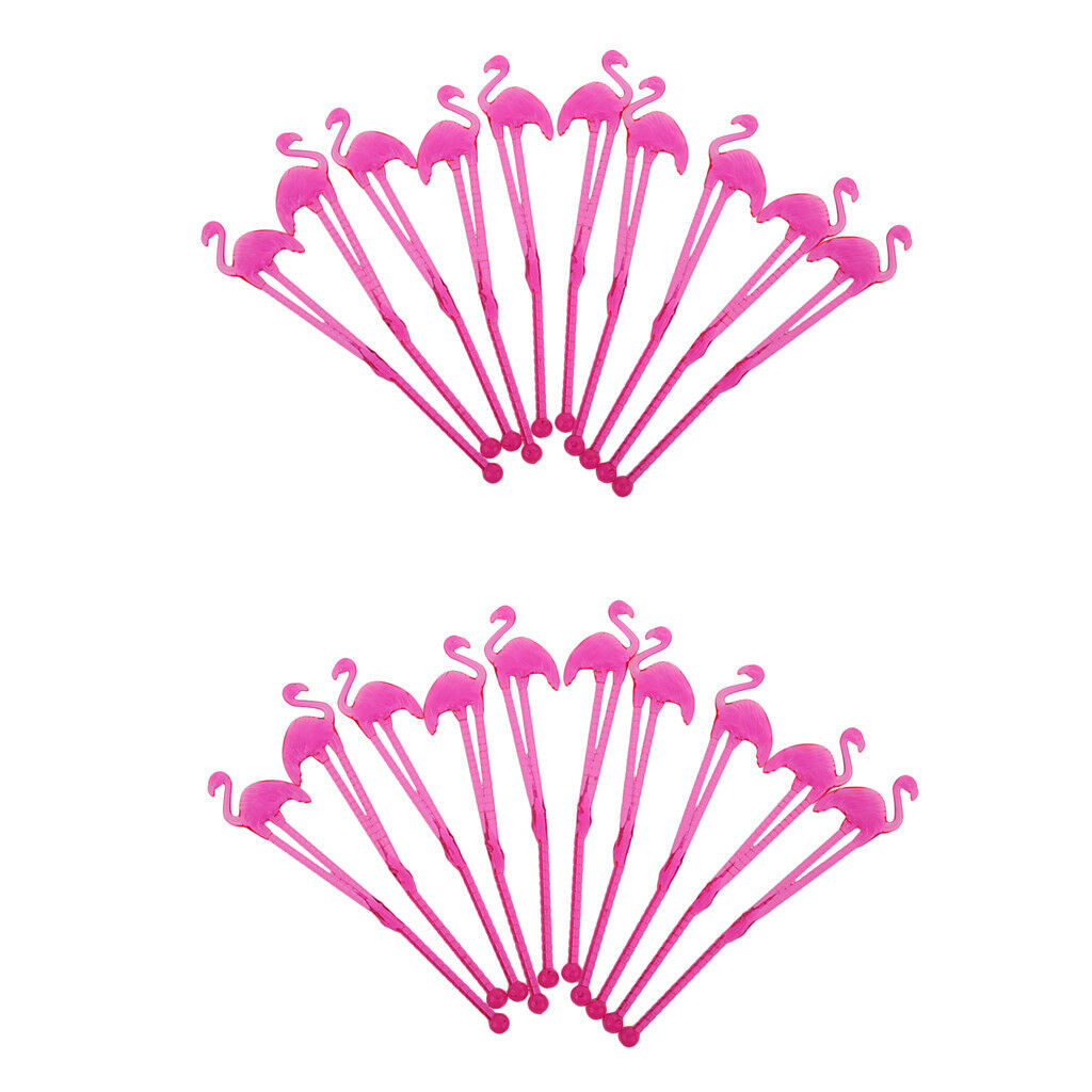 20x   Flamingo Sticks Swizzle Cocktail Stir Bar Dinning Drink Stirrers