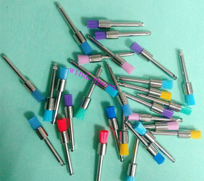 100pcs Colorful Nylon Polishing Brushes Dental Latch Flat Polisher Brush Small