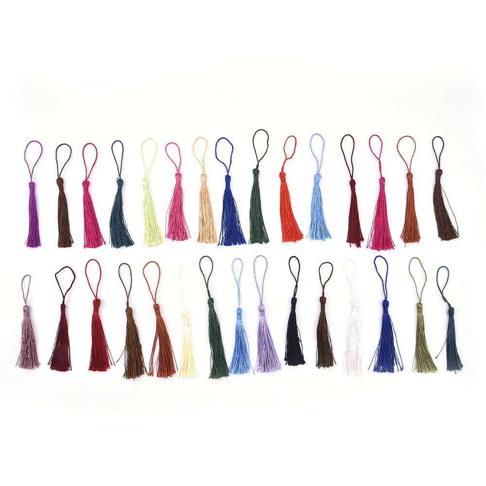 30Pcs Silky Tassels Crafts for Souvenir Bookmarks Jewelry Making Accessories AU