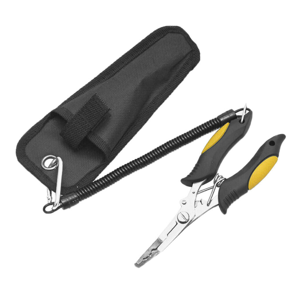 Fishing Pliers Resistant Saltwater Fish Hook for Cutting Braid Line Yellow