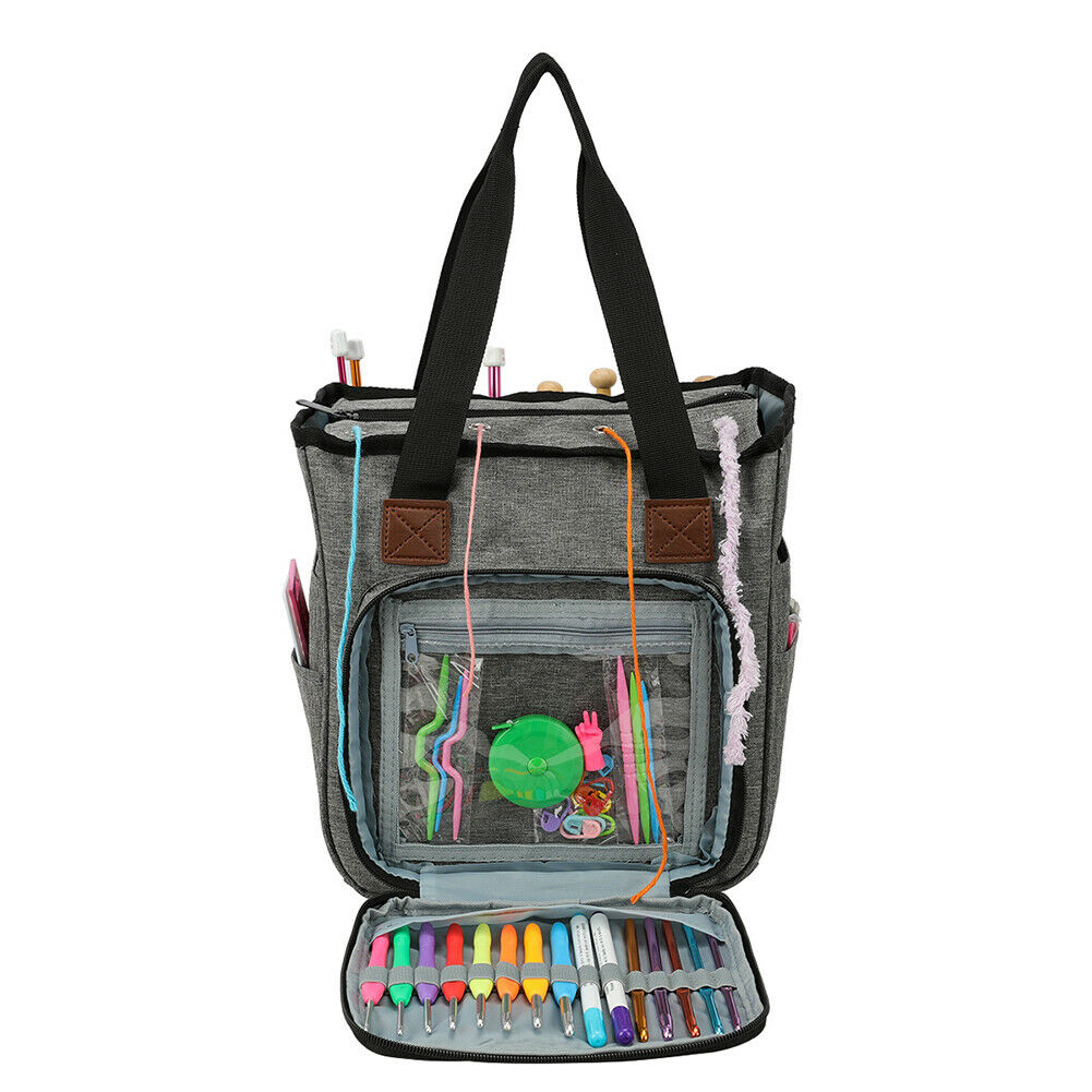 Crochet Hooks Storage Bag Knitting Yarn Thread Sewing Tool Needle Organizer @