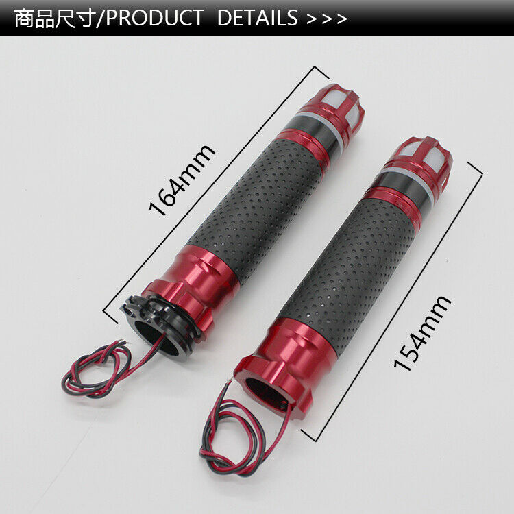 BLACK Universal 7/8'' 22mm CNC Motorcycle Steering light Handlebar grip  BNIB