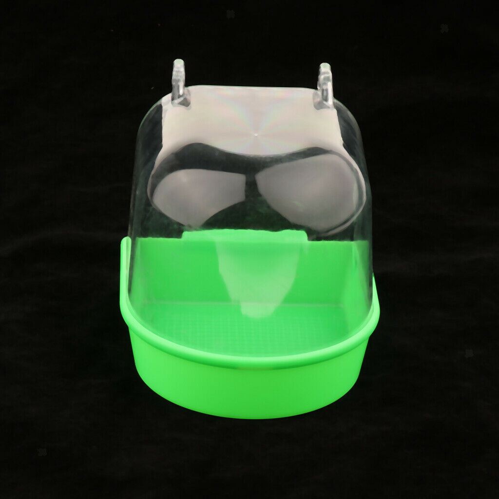 Transparent Plastic Bird Bath for Parakeets, Canaries, and Finches