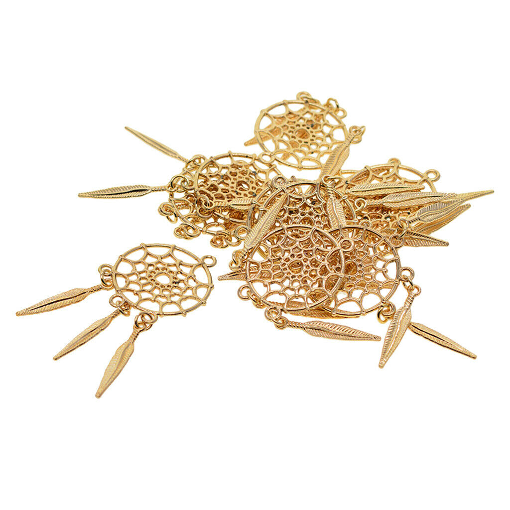 10 Pieces Feather Tassel Charms Pendants Jewelry Making Accessories for DIY