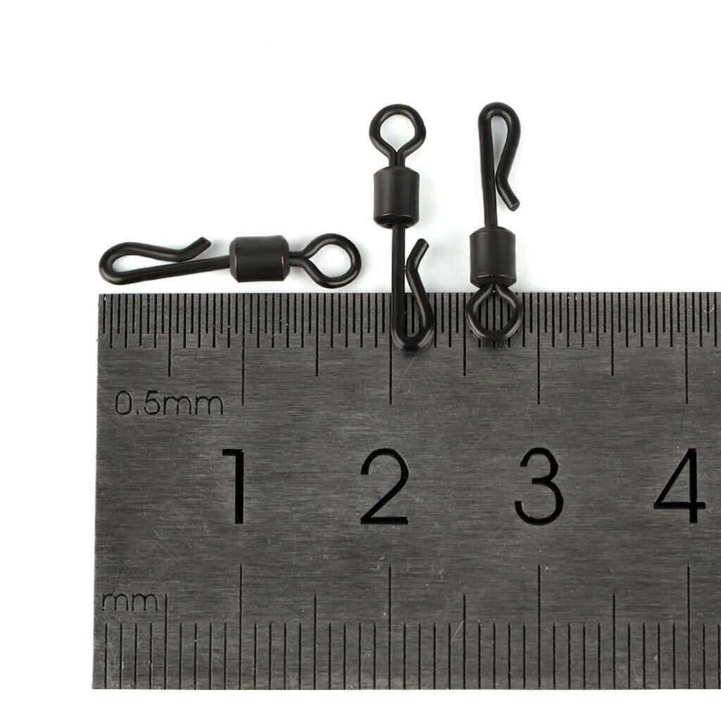 10x Q-shaped Carp Fishing Swivels Rolling Hooks Safety Snap Clips Connector