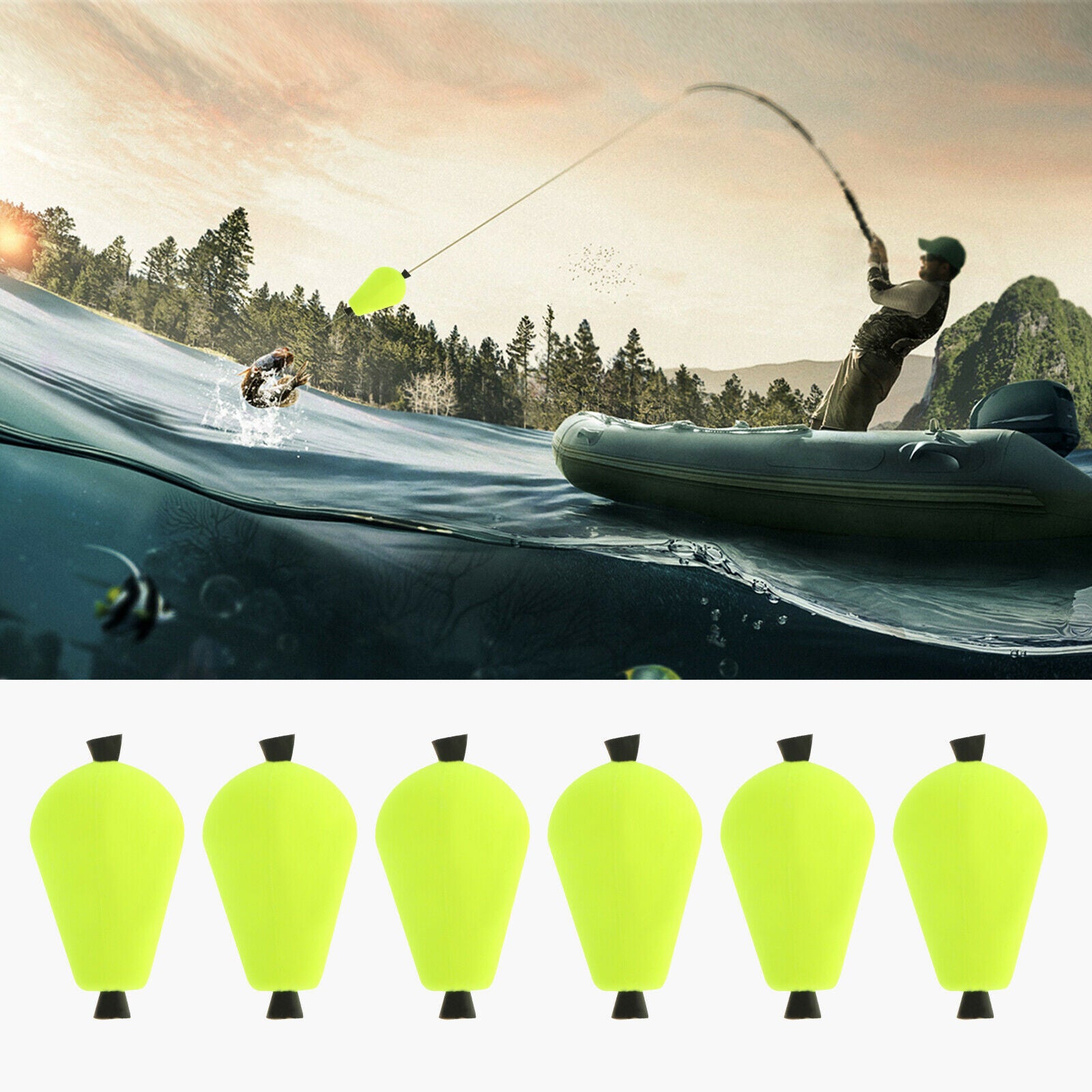 12 Yellow & Orange Tear Drop Foam Float Fly Fishing Strike Indicators Accessory