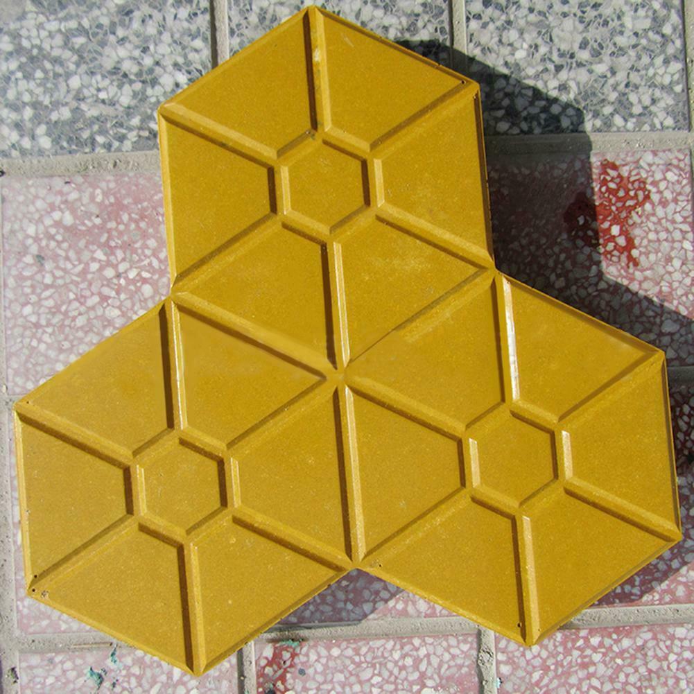 Garden Paving Mold Hexagon Concrete Paving Brick DIY Walkways Path Maker @