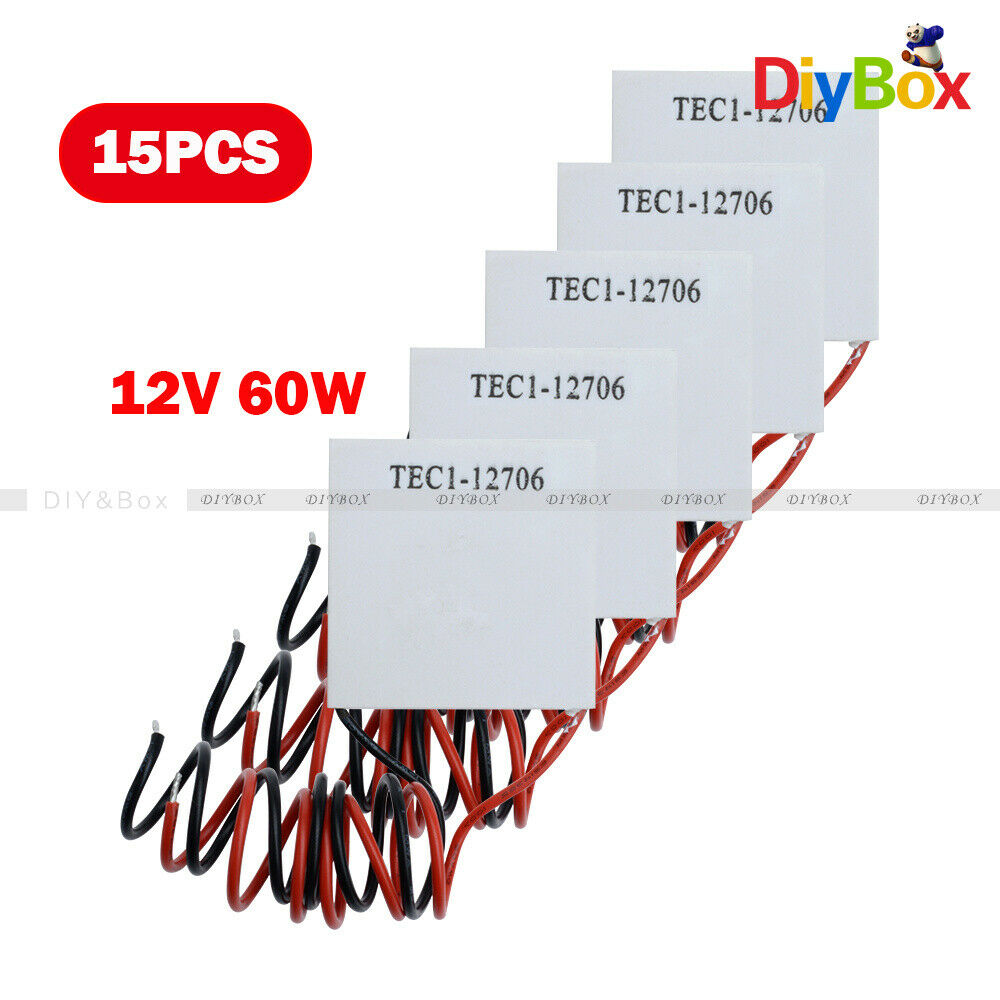 15PCS TEC1-12706 Peltierelement Module 12V 60W Peltier Element Cooling Heating