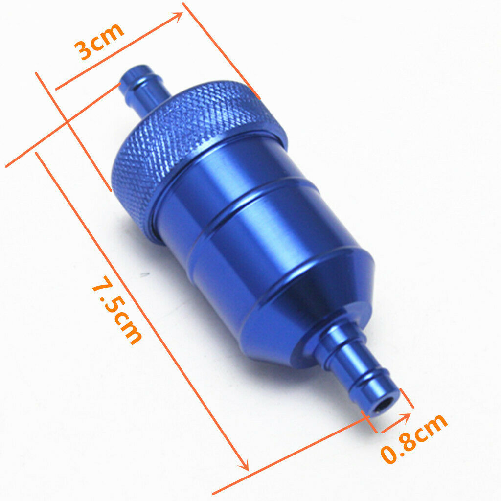 2x Motorcycle Pit Dirt Bike ATV Quad Inline Fuel Gas Filter 5/16 in 8mm Blue