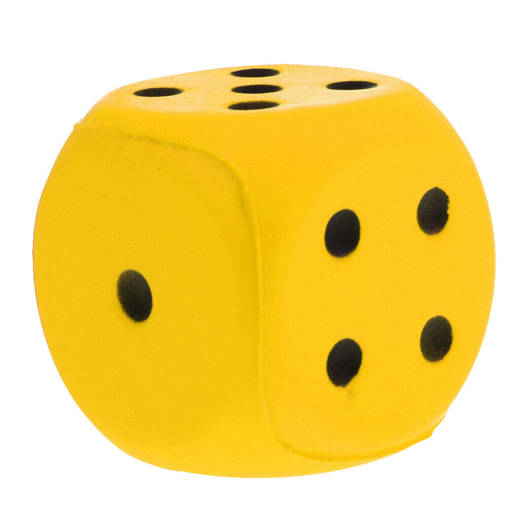 MagiDeal 6cm Sponge Dice Spot Foam Dice Child Children Counting Teaching Yellow