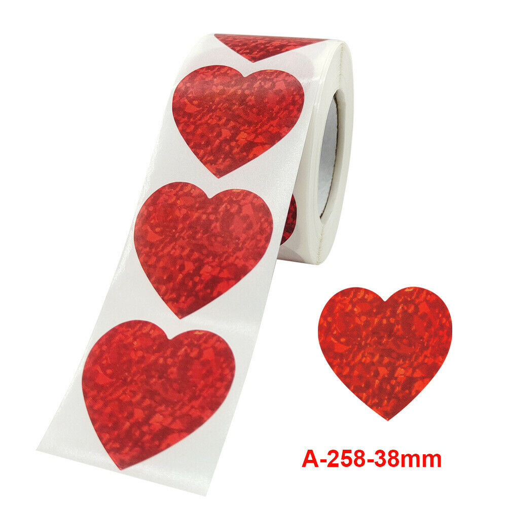 500Pcs Valentine's Day Love Stickers Roll Seal Label Gift Packing Tags Party Art
