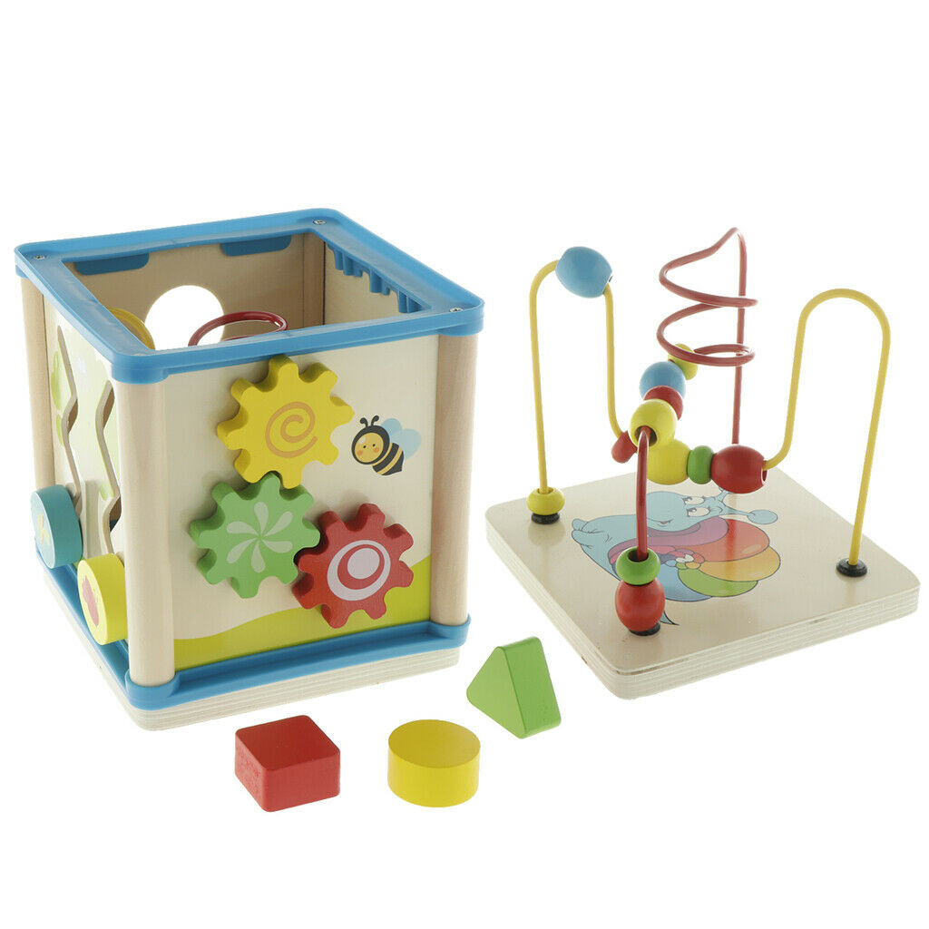 Wooden Montessori Educational Toys Activity   with Removable Bead Maze
