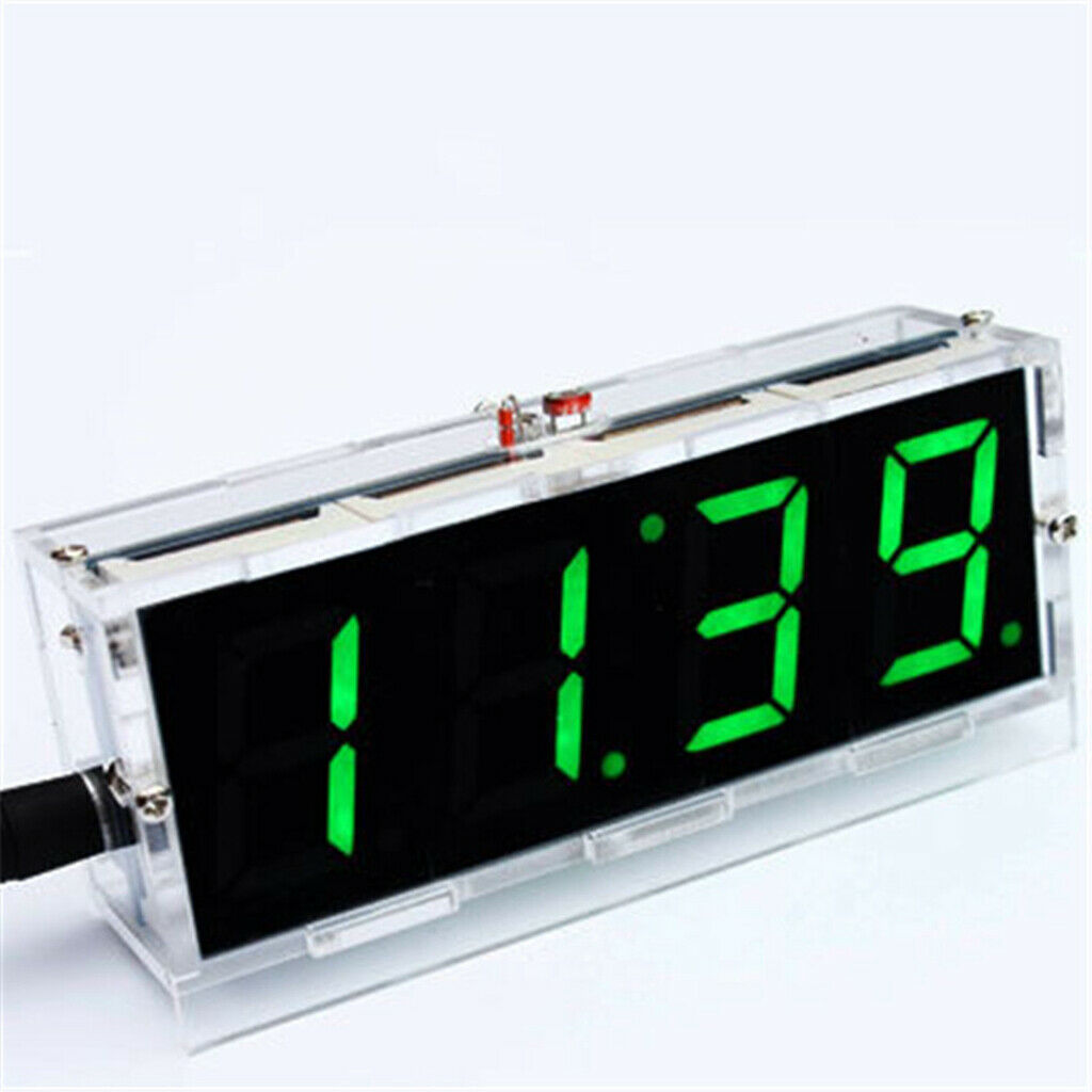 4 Digit LED Digital Alarm Clock Kits//DIY Soldering Electronics Set/ Green