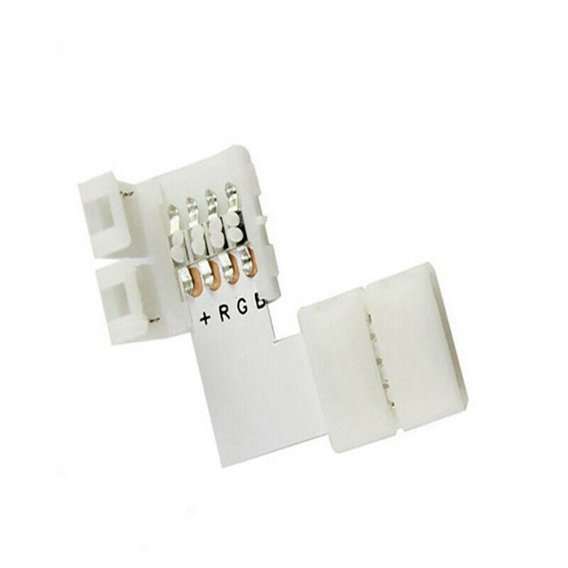 10x 4-pin 90-Degree L-Shaped Solderless Coupler Connector for 10mm RGB LE.l8