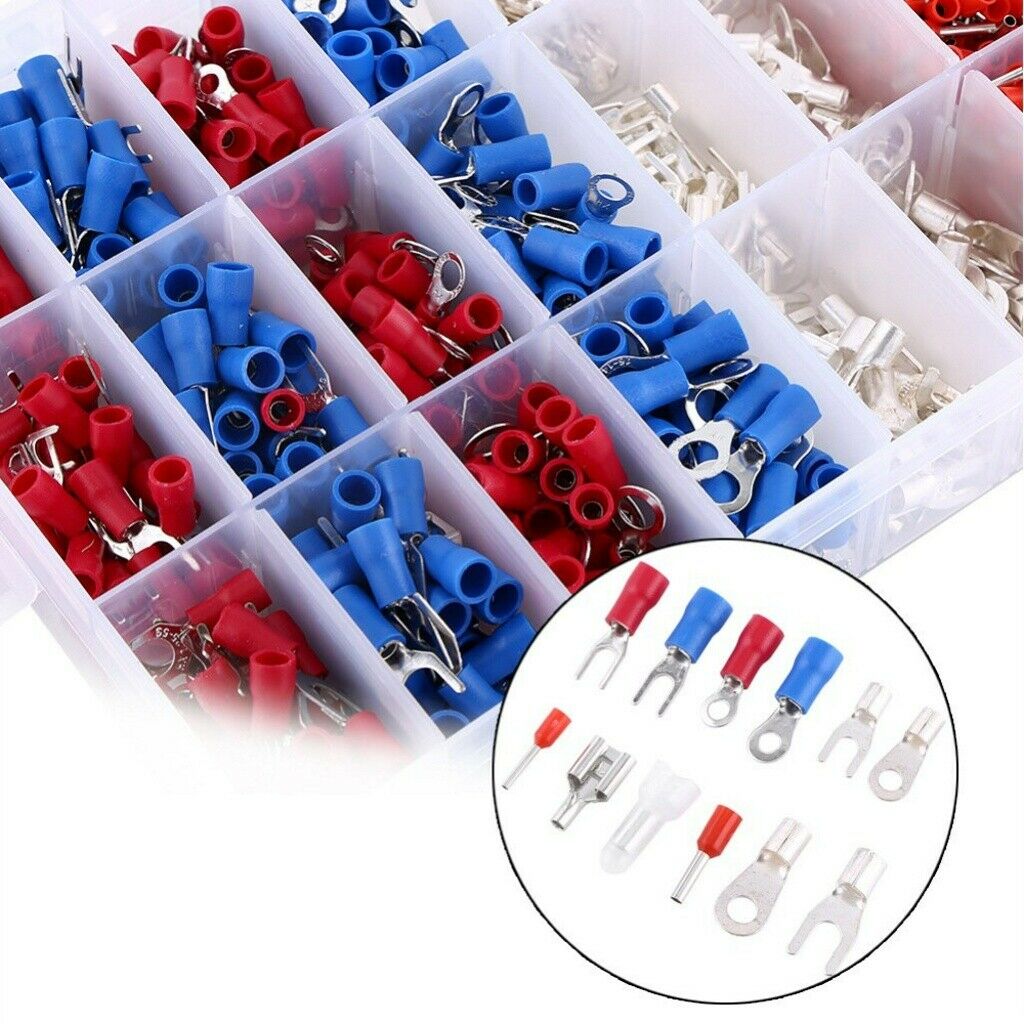 1000pcs Assorted Crimp Spade Terminals Insulated Electrical Wire Connectors