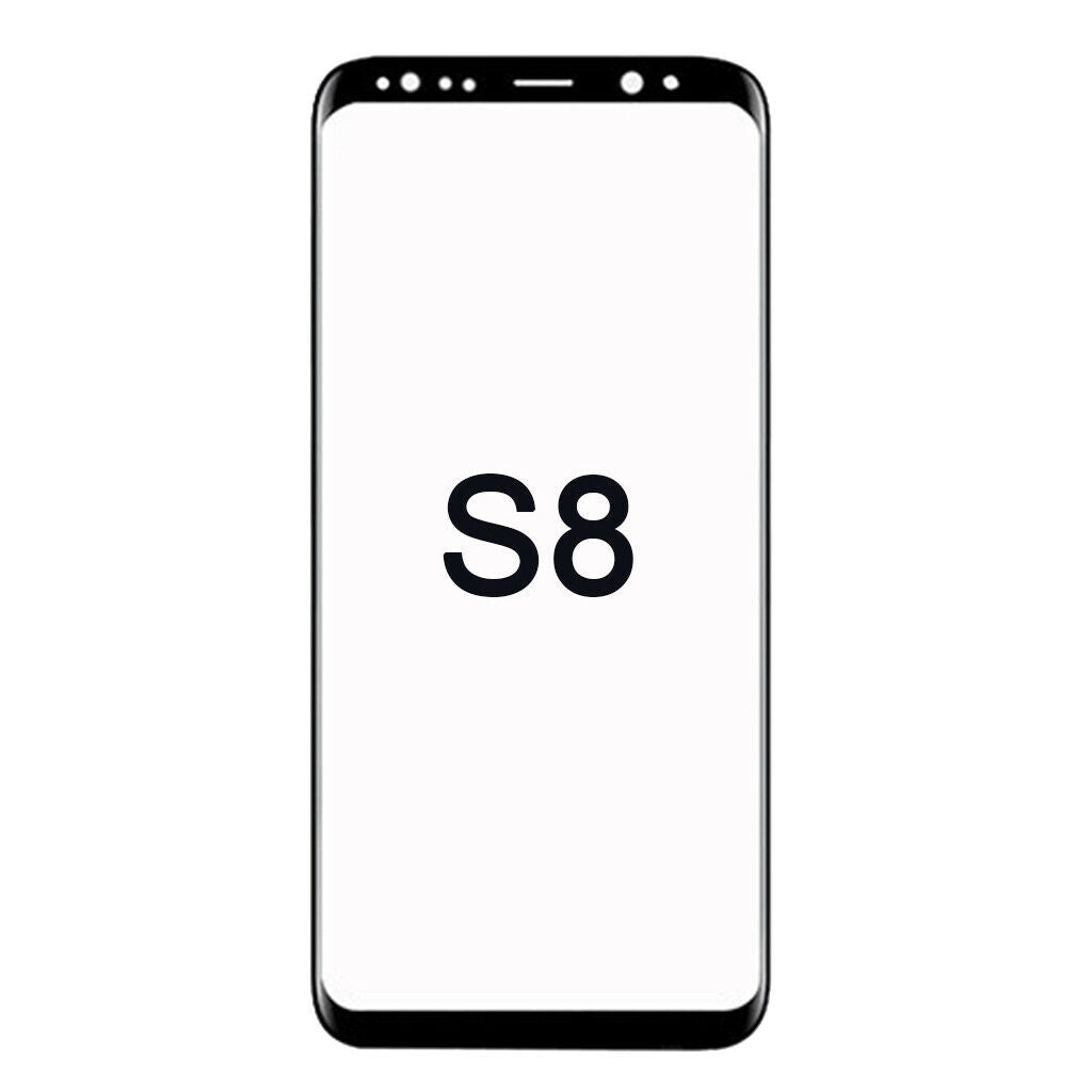 For  Galaxy S8 Outer Glass Front Screen Replacement + Tool Kit Black