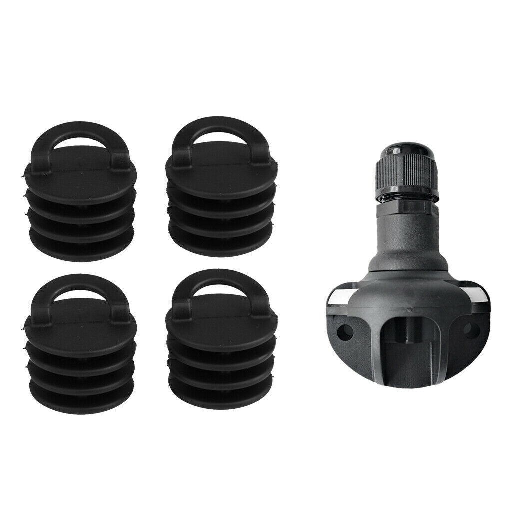 4 Pieces  Kayak Scupper Stopper Large with Flagpole Mounting Base Hardware