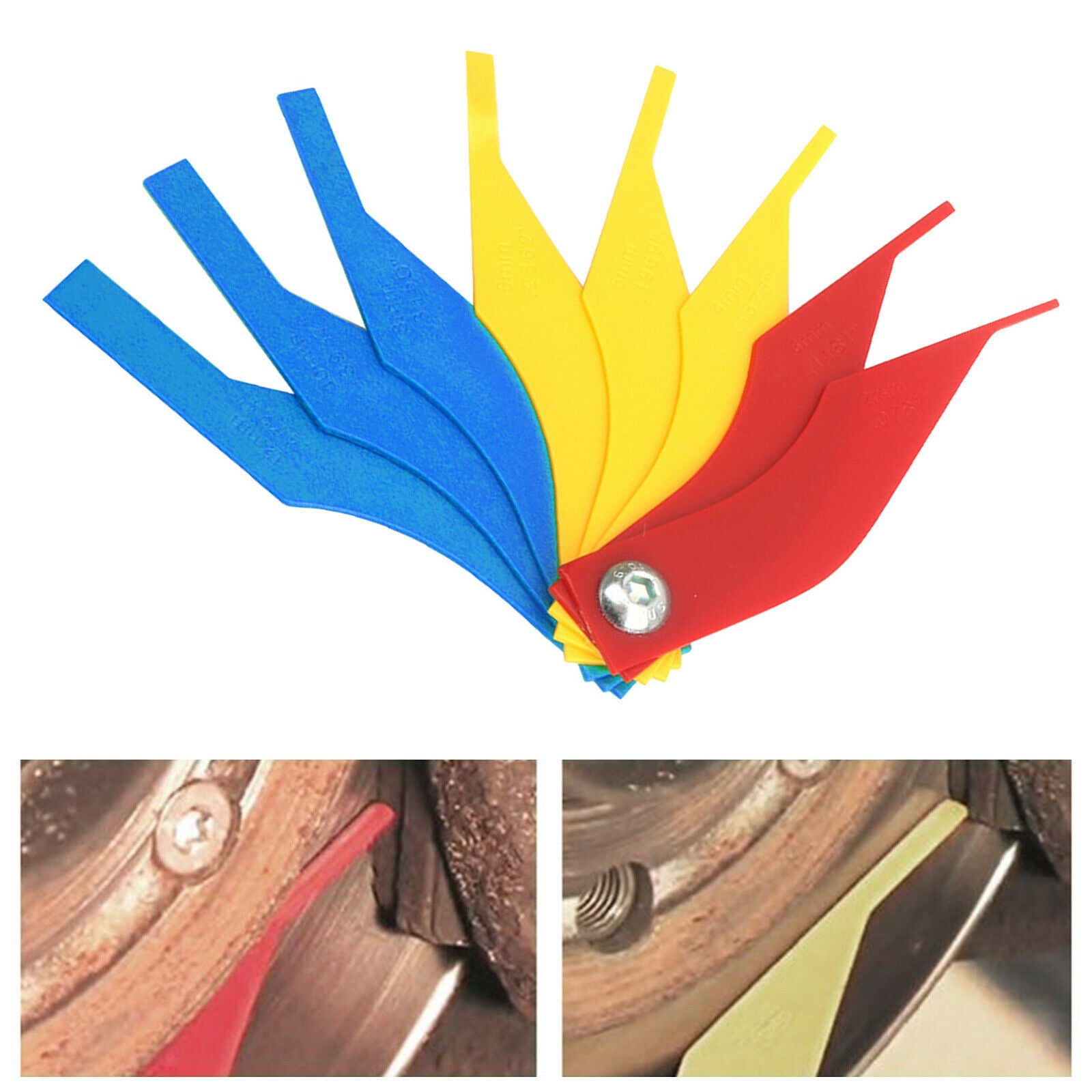 Car Brake Pad Scale Measure Ruler Lining Thickness Gauge Tool Accessory