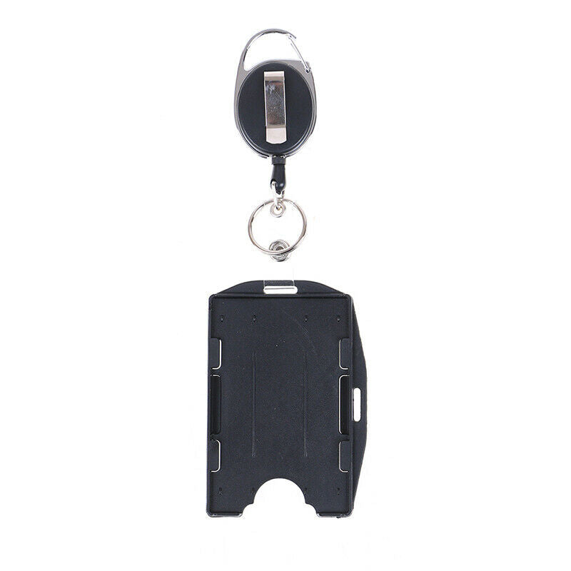 2-Pack Card ID Holder with Retractable Badge Reel w Carabiner & Belt Cl.l8