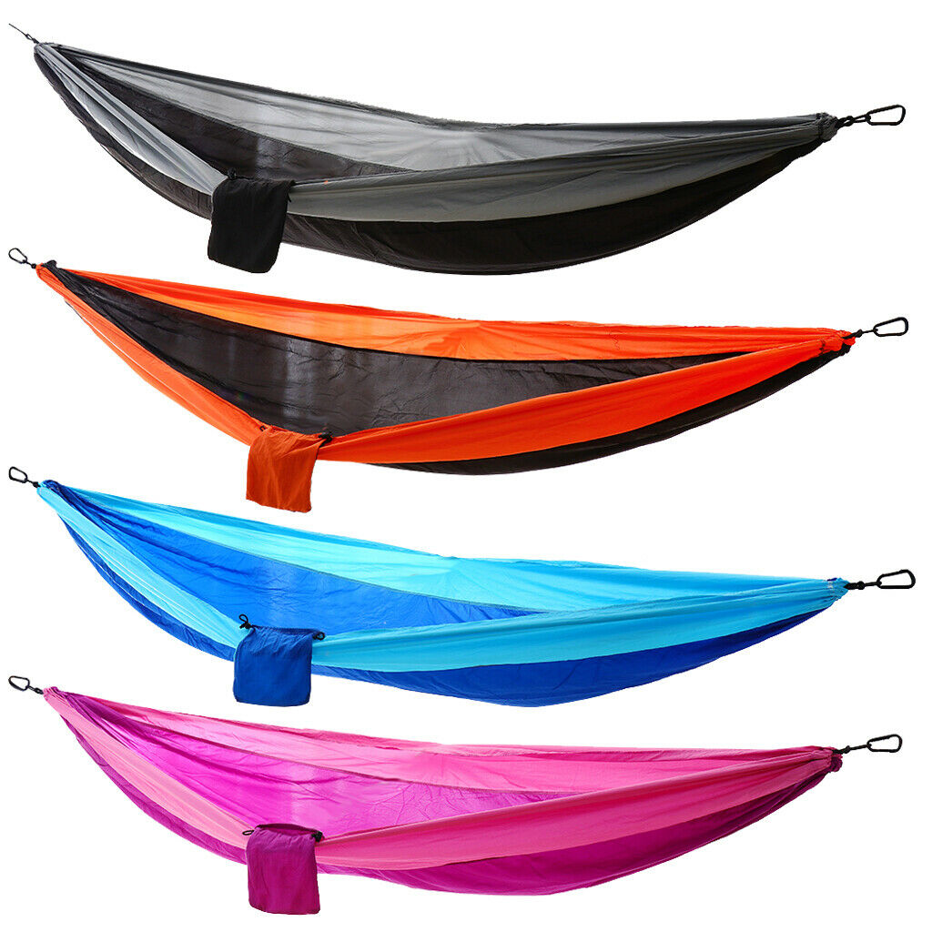 Foldable Double Camping Sleeping Swing Hammock Hanging Bed Blue