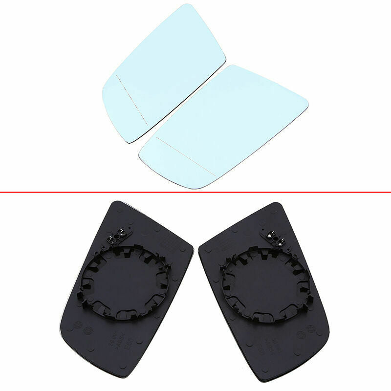 Pair For BMW E60 525i 528i 530i 535xi 550i 2003-2010 Mirror Glass Heated Blue