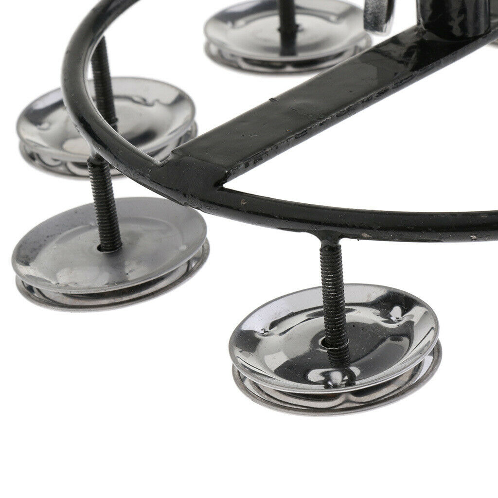 4 Pairs Hi Hat Tambourine Jingle Ring Hand Drum Set Percussion Instrument