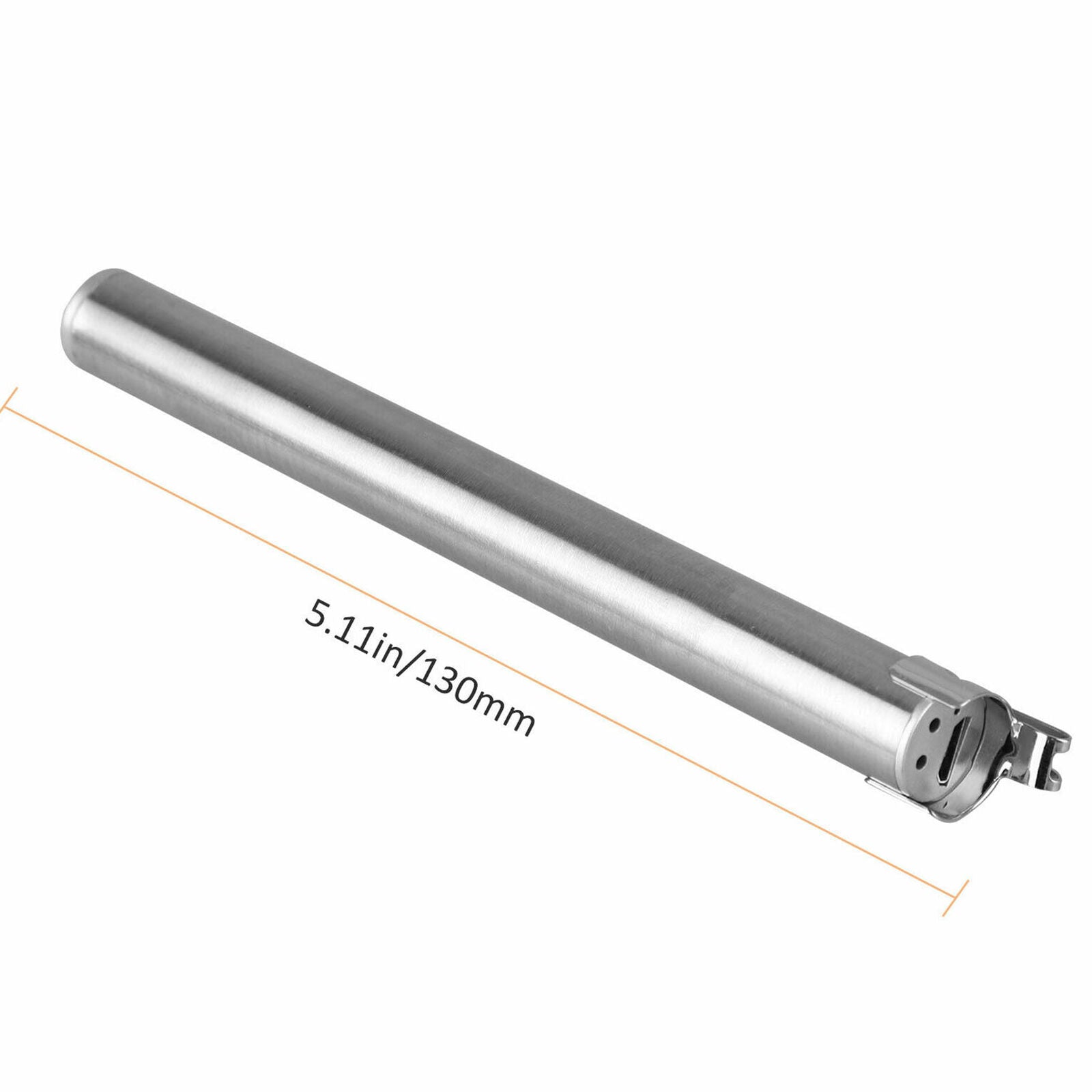 Pocket Flashlight Stainless Steel LED Torch Light Mini Pen USB Rechargeable
