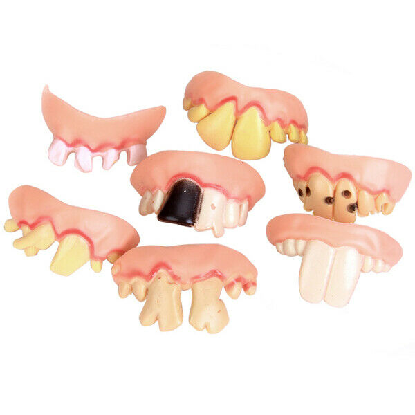 5Pcs Ugly Gag False Teeth Dentures Costume Party Pranks Dress Up Toys Gifts