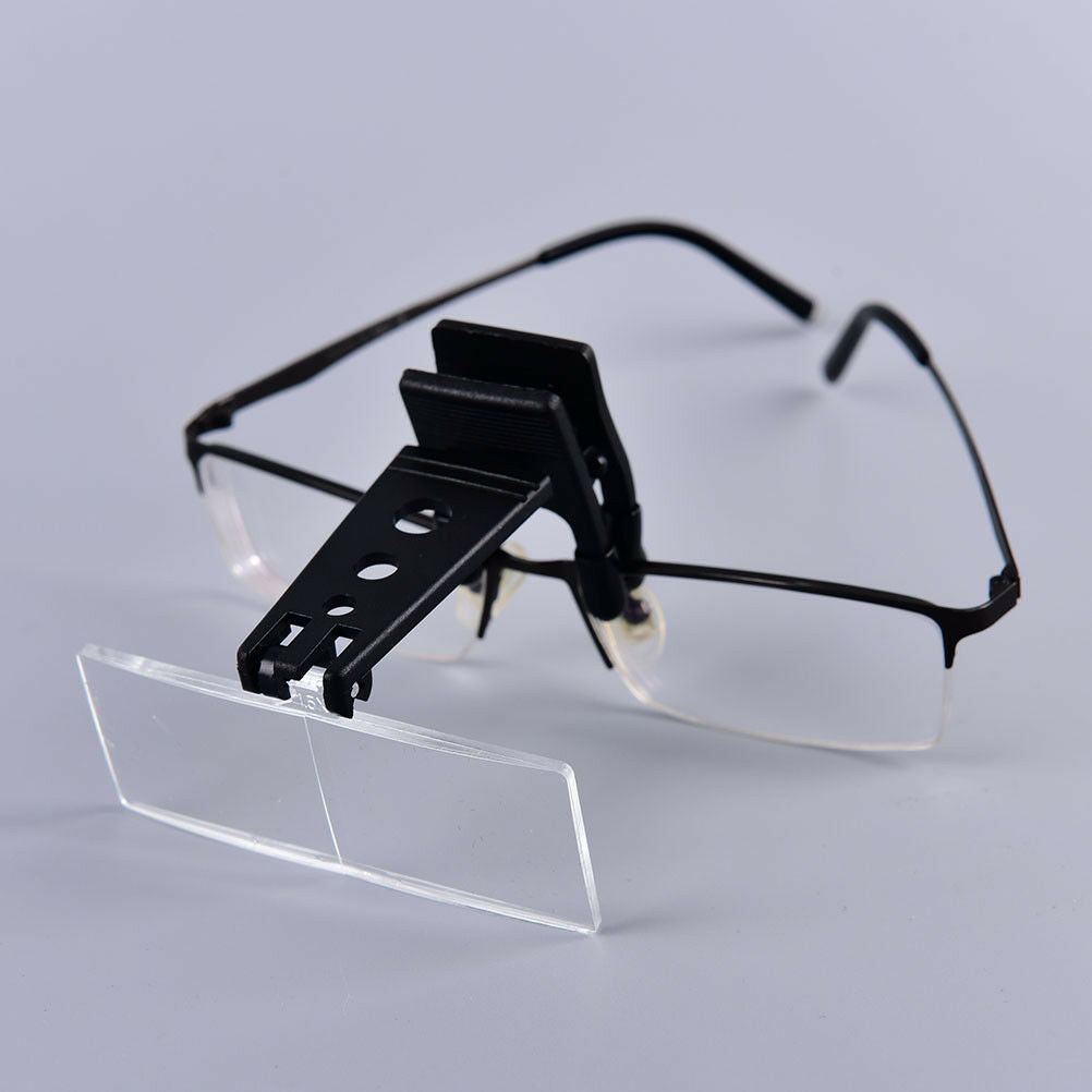 Clip-on Eye Glasses Binocular Magnifier Eyeglasses With 3 Lens 1.5X,2.5X,3.5X Ad