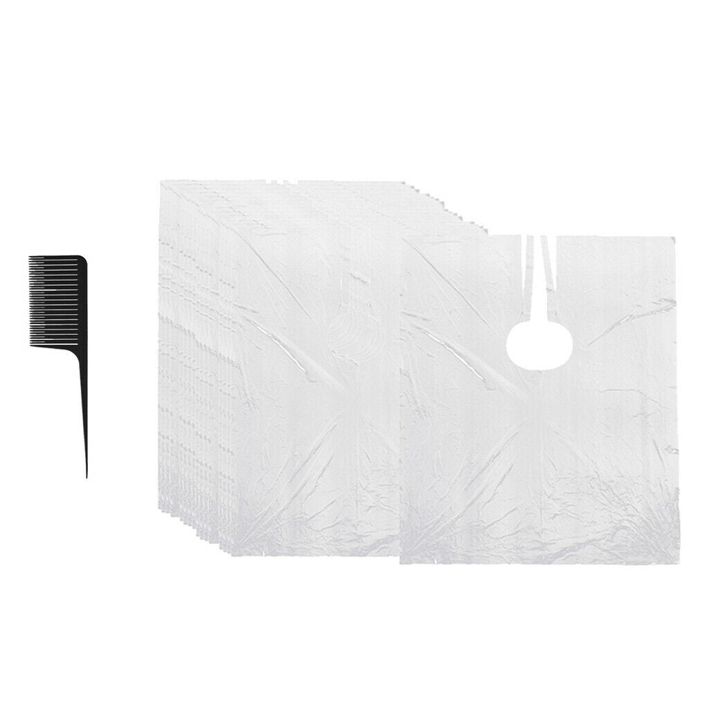 100pcs Disposable Hair Cutting Capes Hairdresser Shop Apron w/ Hair Combs