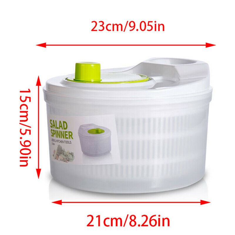 Plastic Large Salad Spinner Leaf Dryer Lettuce Veg Drainer Dressing Herb WatBDA