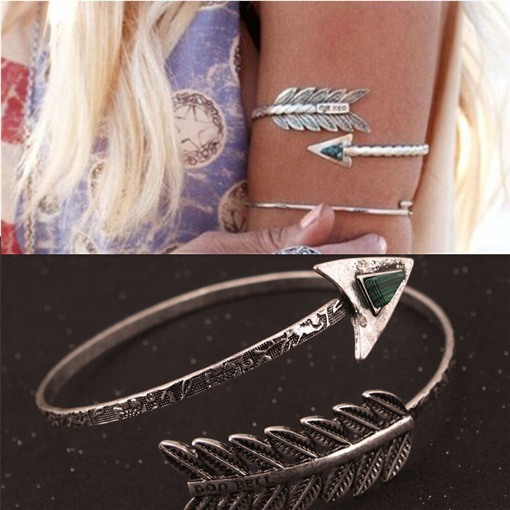 1Pc Bohemian Upper Arm Bracelet ArrowJFpen Bangle Armlet Arm Cuff Adjustab.l8