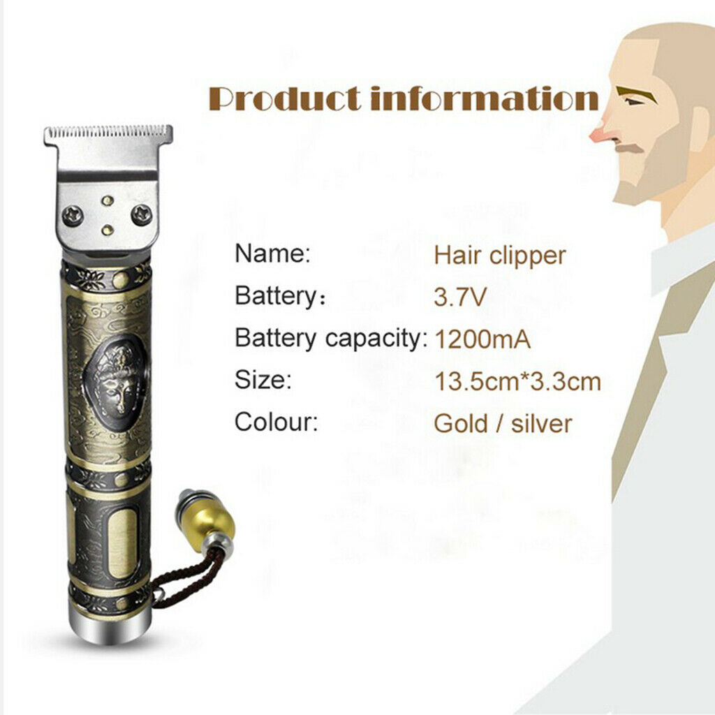 Electric Trimmer Boys Men's Clipper & Sponge Brush T Outliner Rechargeable